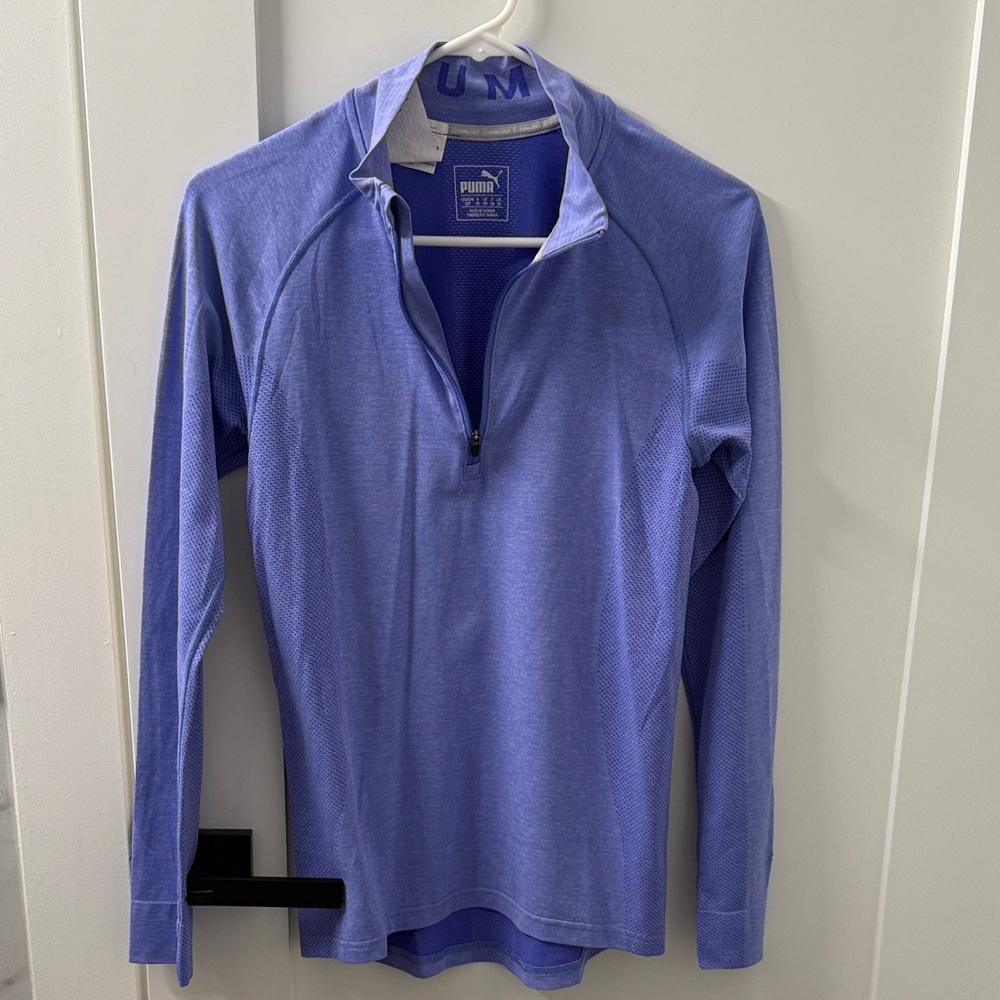 PUMA Lavender Quarter-Zip Long Sleeve Shirt